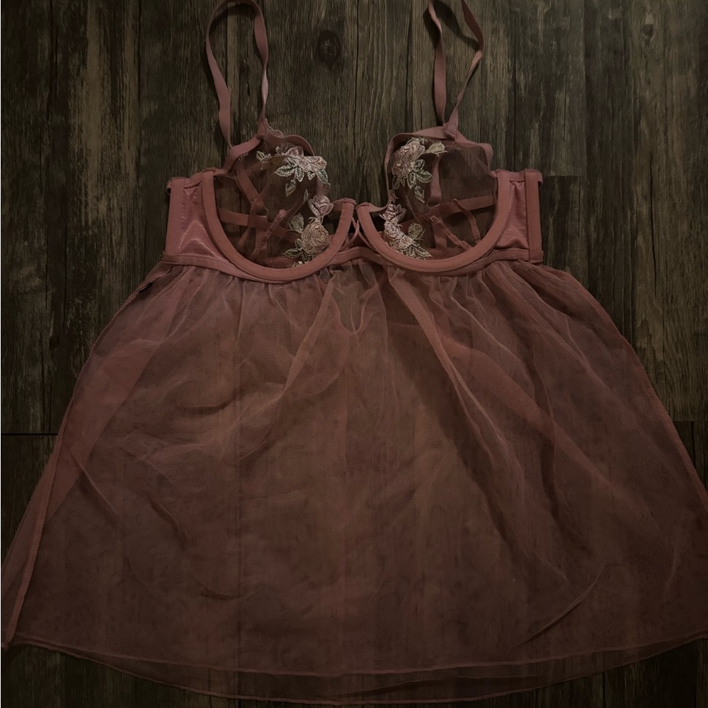 pink babydoll lingerie dress